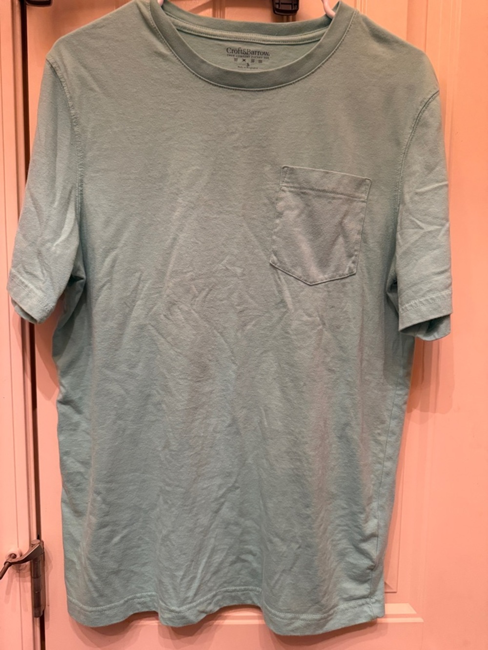 croft & barrow Light Teal Short Sleeve Pocket Tee